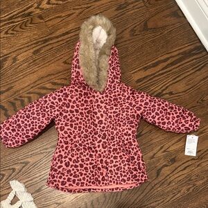 Jumping Beans Pink Leopard Puffer Jacket
